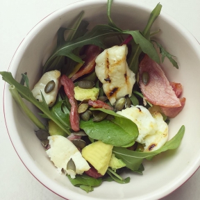 Image: Super green Bacon & Halloumi Salad - firmus energy recipe