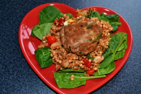 Image:  Feta & Spinach Lean Turkey Burgers - firmus energy recipe