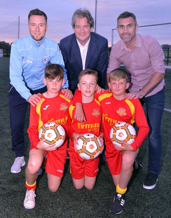 Image: Thomas McStravick, Michael Scott Keith Gillespie & young Mid Ulster players