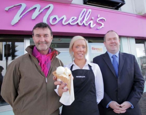 Image: Damian Morelli, Morelli's Director, Amy Platt, Morelli's & Kevin Flanagan, firmus energy business sales representative