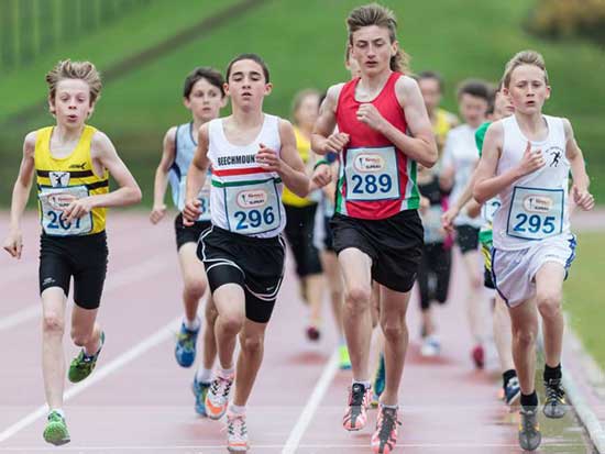 Image: 4 runnners competing in the firmus energy super6 event