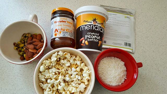 Sticky Popcorn Protein Balls ingredients