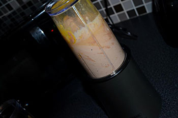 Image: ingredients being mixed in a blender
