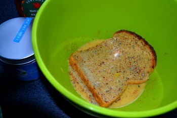 Image: bread placed in bowl with egg - firmus recipe