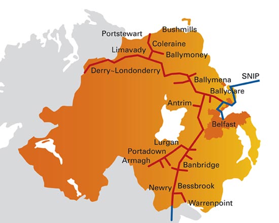 Image: firmus energy network area map