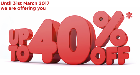 Up to 40% off
